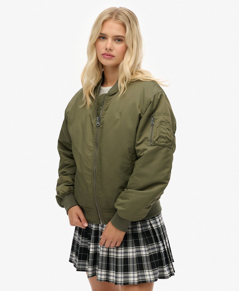 womens MA1 Bomber Jacket in Dusty Olive Green | Superdry US