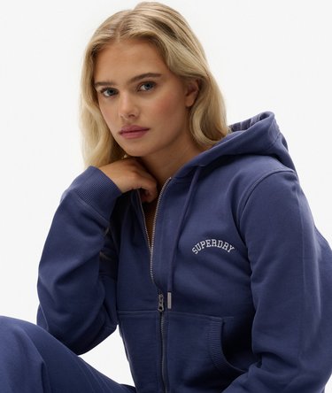 Essential Logo Cropped Zip Hoodie Image 2