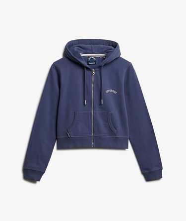 Essential Logo Cropped Zip Hoodie Image 7