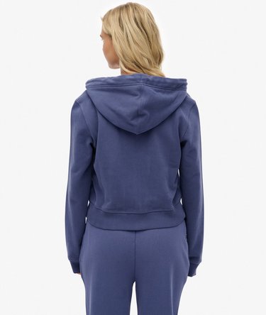 Essential Logo Cropped Zip Hoodie Image 5