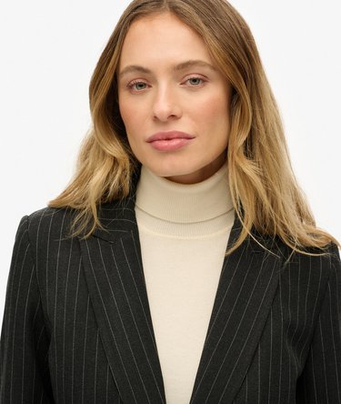 Pinstripe Boyfriend Blazer Image 4