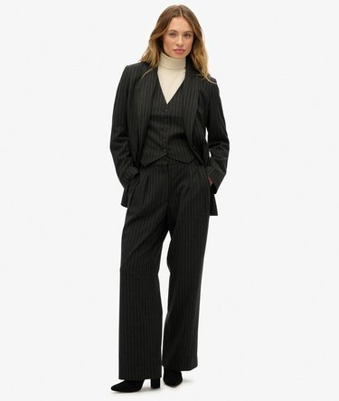 Pinstripe Boyfriend Blazer Image 3