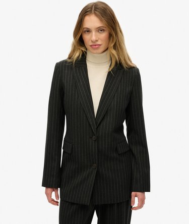 Pinstripe Boyfriend Blazer Image 5
