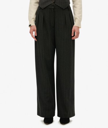 Mid Rise Pinstripe Trousers Image 3