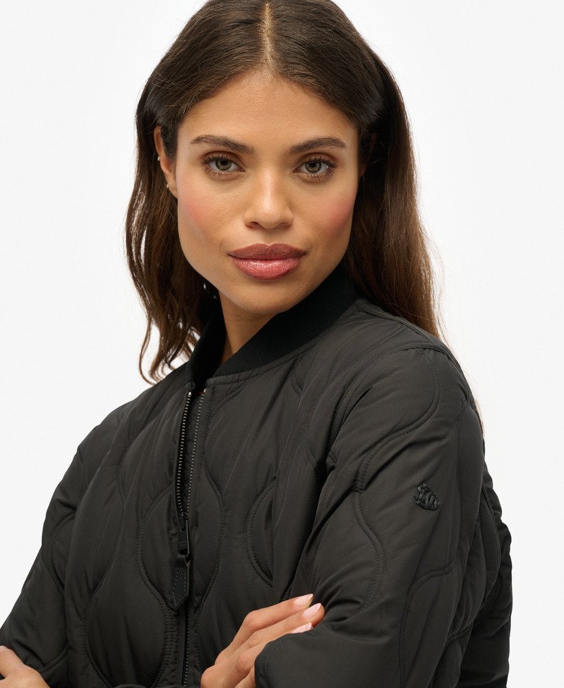 womens Short Quilted Liner Jacket in Black | Superdry CA-EN