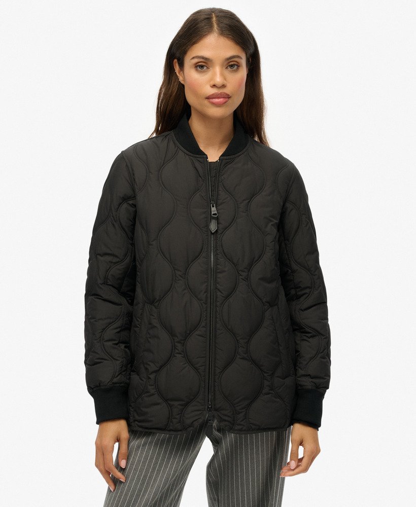 womens Short Quilted Liner Jacket in Black | Superdry US