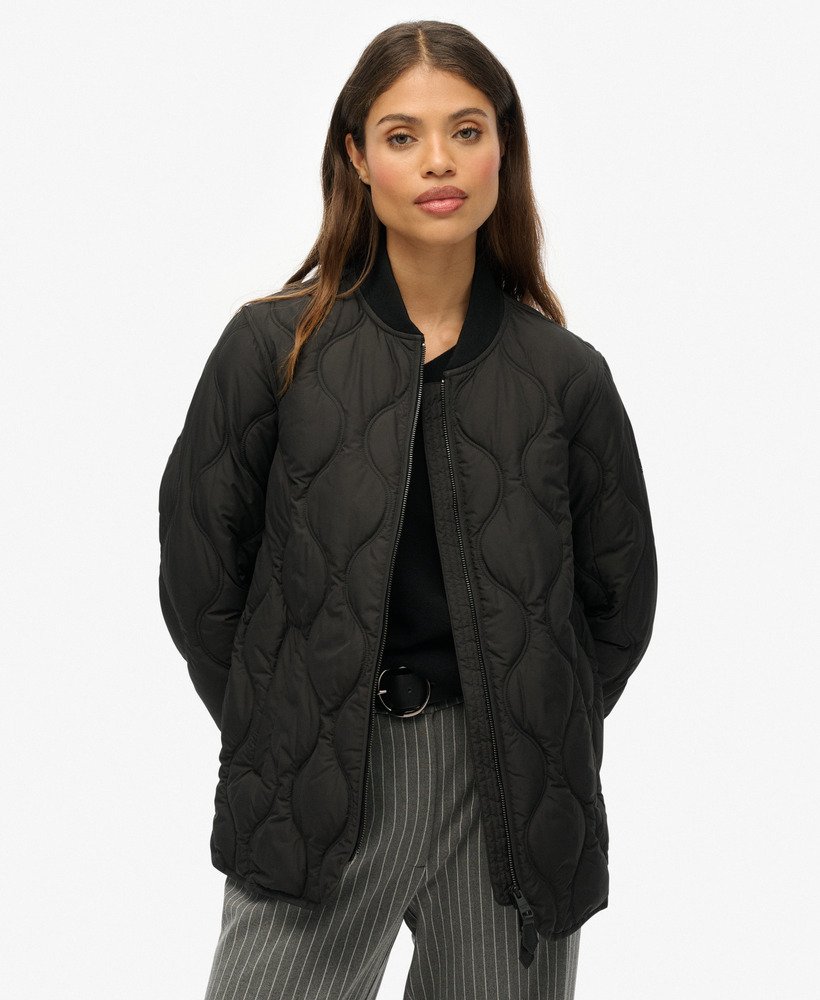 womens Short Quilted Liner Jacket in Black | Superdry US