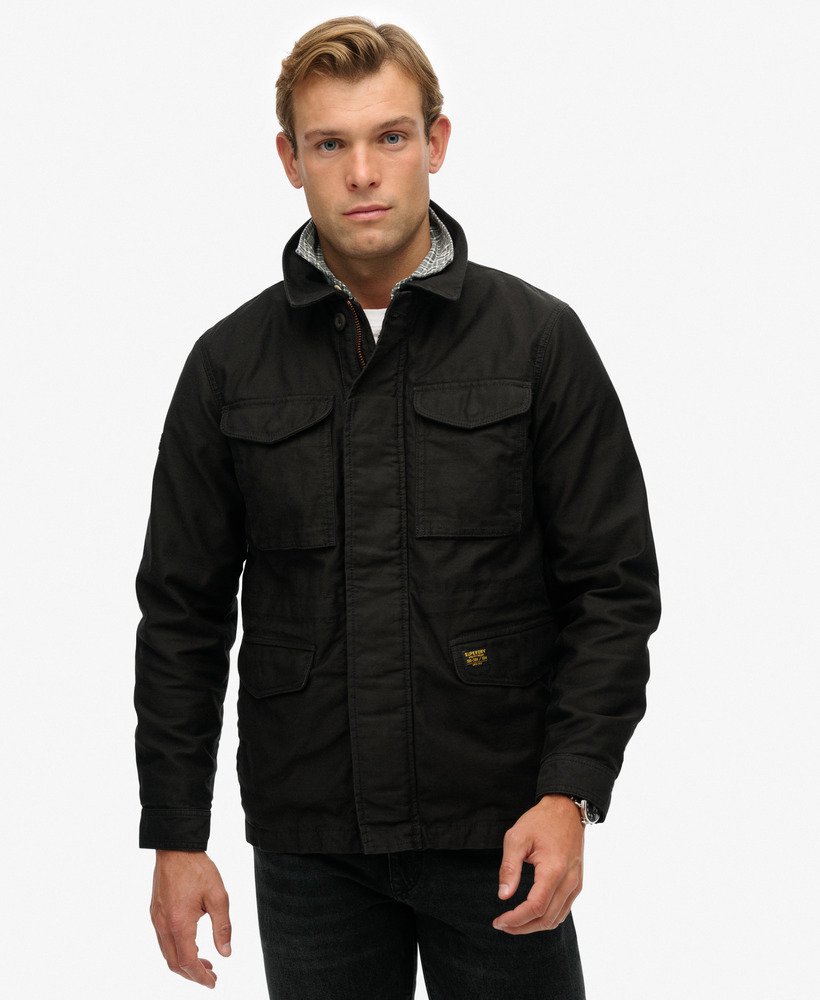 mens Collared M65 Jacket in JET BLACK | Superdry US