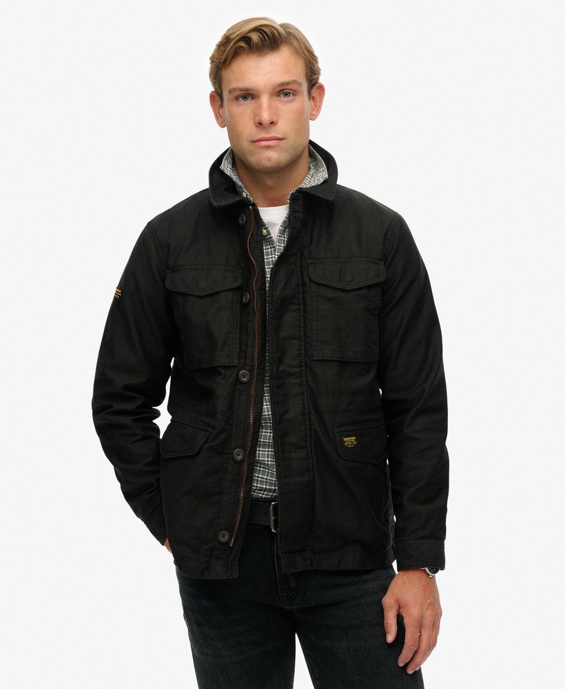 mens Collared M65 Jacket in JET BLACK | Superdry US