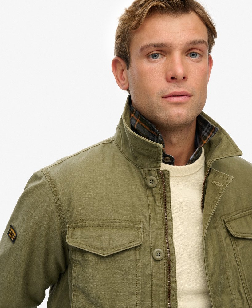 mens Collared M65 Jacket in Burnt Olive | Superdry US