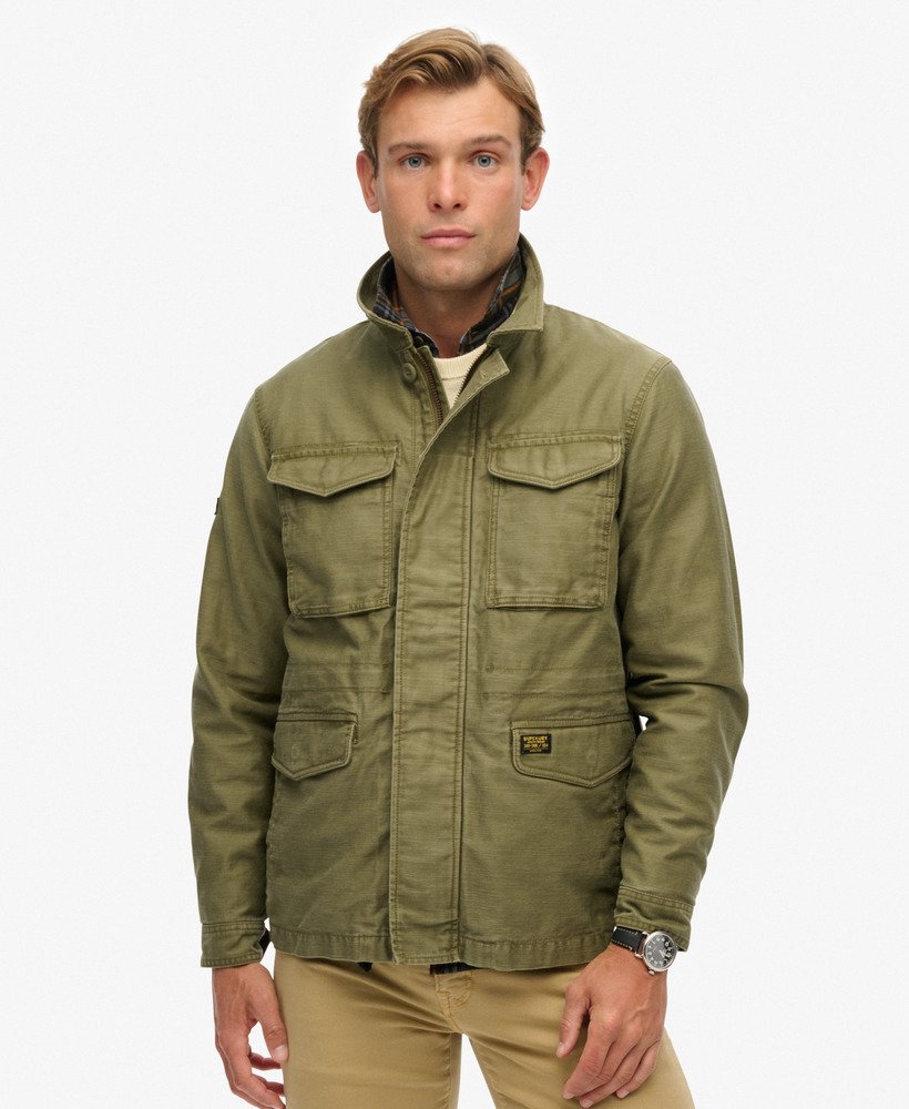 mens Collared M65 Jacket in Burnt Olive | Superdry US