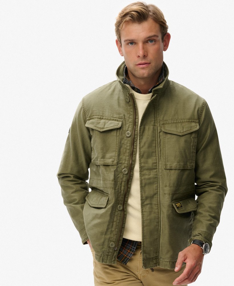 mens Collared M65 Jacket in Burnt Olive | Superdry US