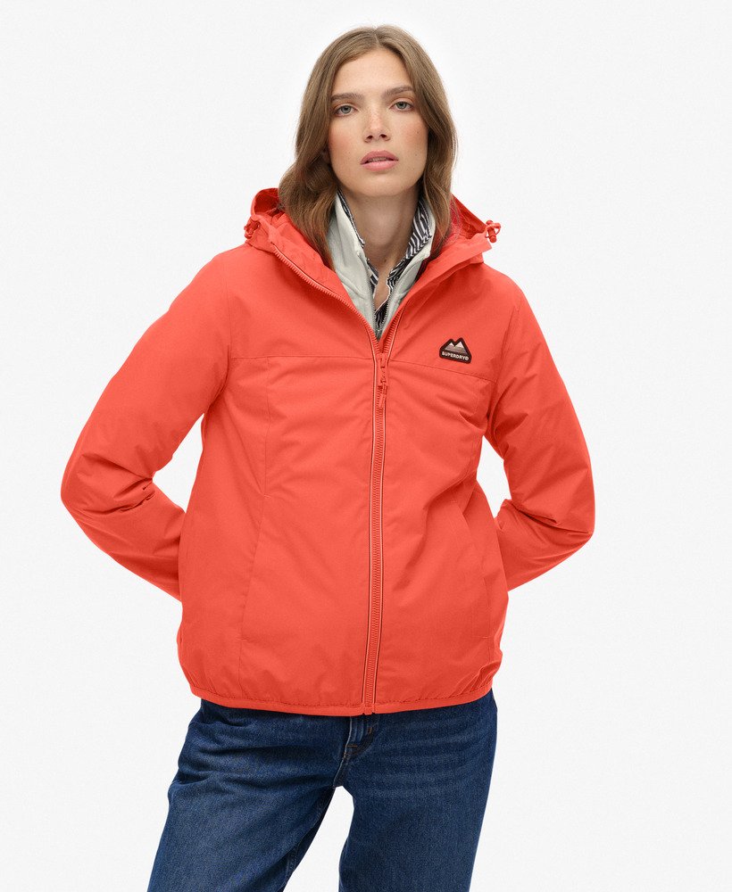 womens Essential Tri Windbreaker Jacket in HOT CORAL | Superdry US