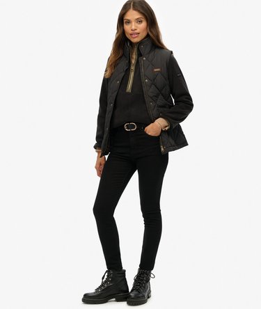 Cord Trimmed Liner Gilet Image 3
