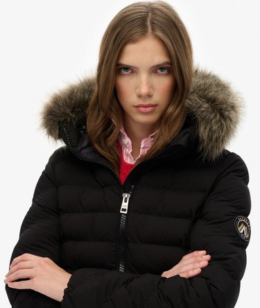 Fuji Faux Fur Hood Padded Jacket Image 4