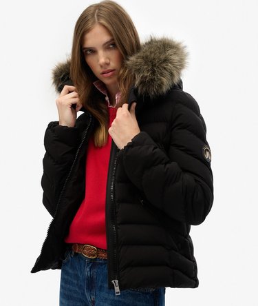 Fuji Faux Fur Hood Padded Jacket Image 2