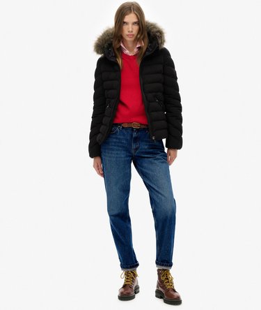Fuji Faux Fur Hood Padded Jacket Image 3