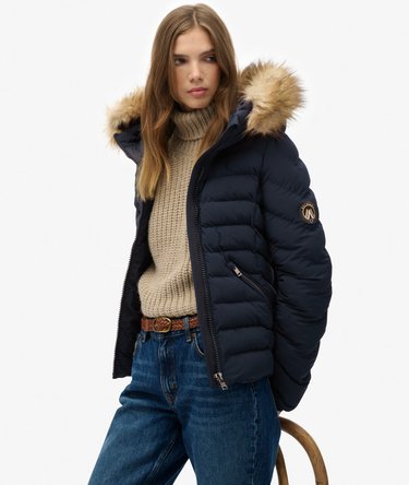 Fuji Faux Fur Hood Padded Jacket Image 2