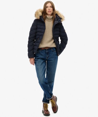 Fuji Faux Fur Hood Padded Jacket Image 3