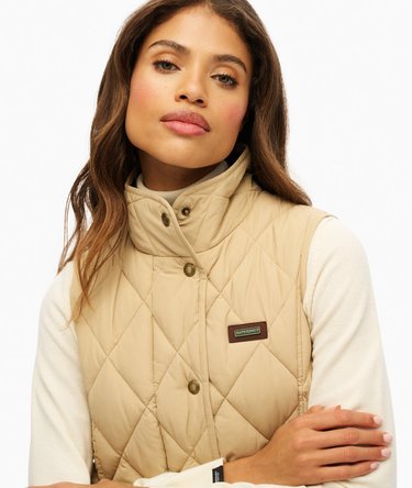 Cord Trimmed Liner Gilet Image 4