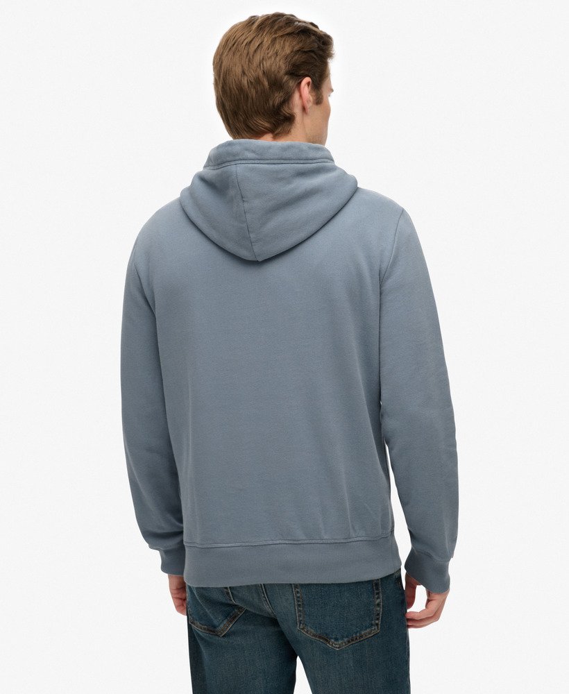 mens Vintage Logo Tokyo Relaxed Hoodie in Flint Stone Blue