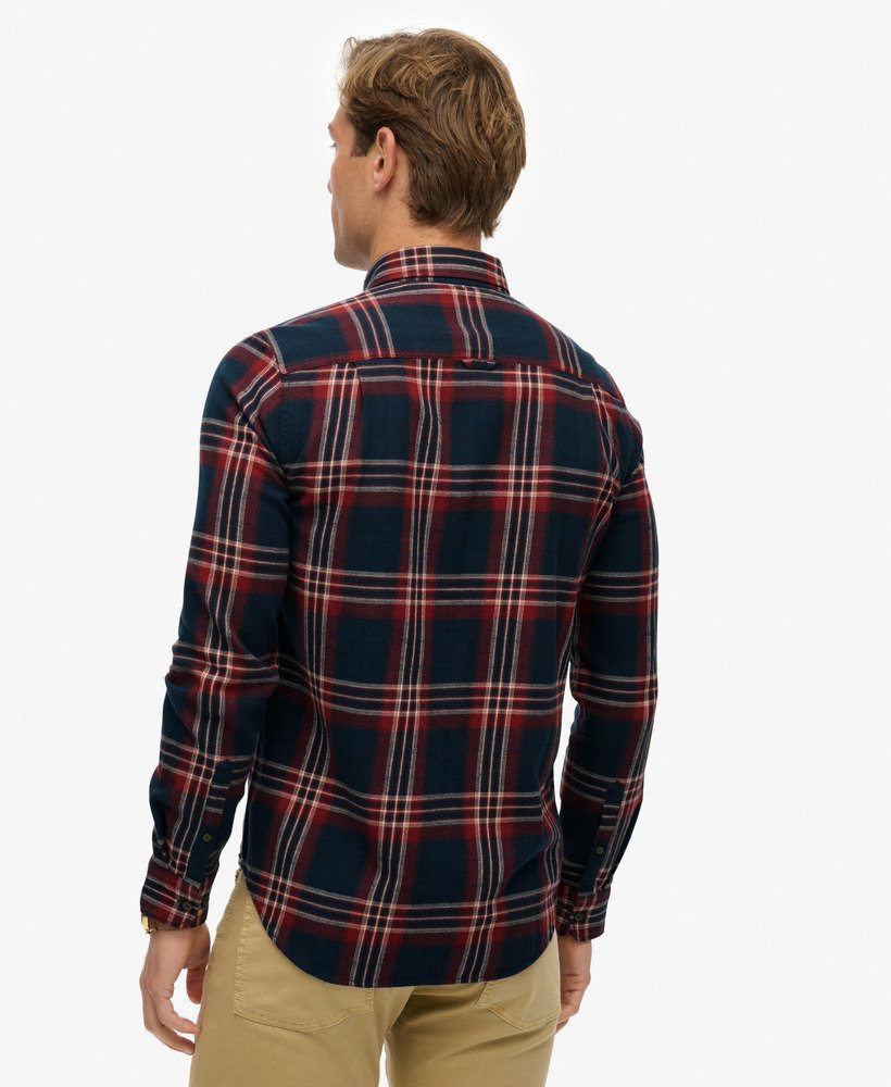 Superdry ラガーシャツ ネイビー サイズ15 mens Long Sleeve Cotton Lumberjack Shirt in Michigan Check Navy