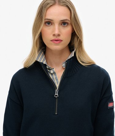 Slouchy Knitted Half Zip Image 4