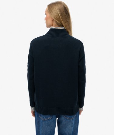 Slouchy Knitted Half Zip Image 5