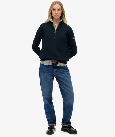 Slouchy Knitted Half Zip Image 3