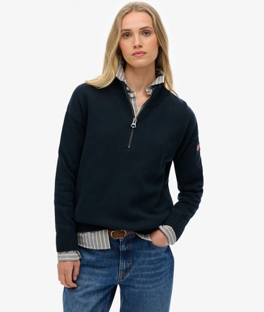 Slouchy Knitted Half Zip Image 1