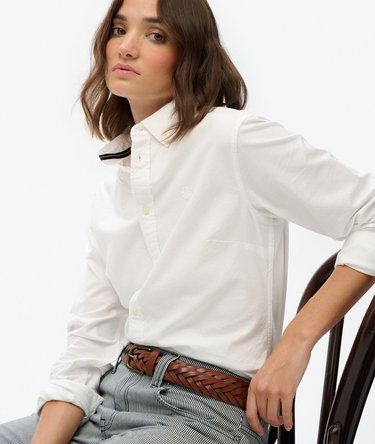Camisa Oxford Slim Manga Larga Image 2