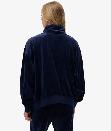 Country Club velours trui met kwartrits Image 5