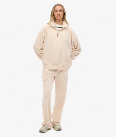 Felpa mezza zip in velluto Country Club Image 3