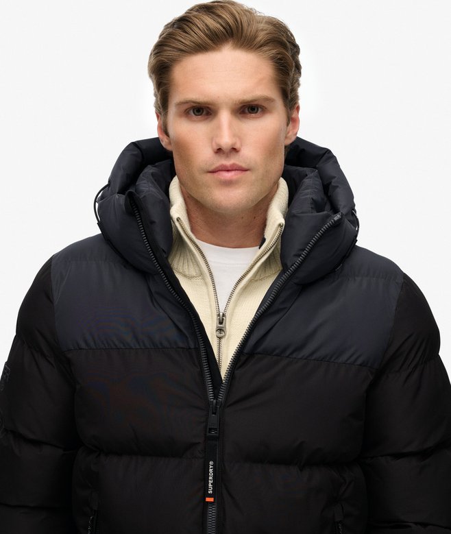 Colourblock Hooded Puffer Jacket