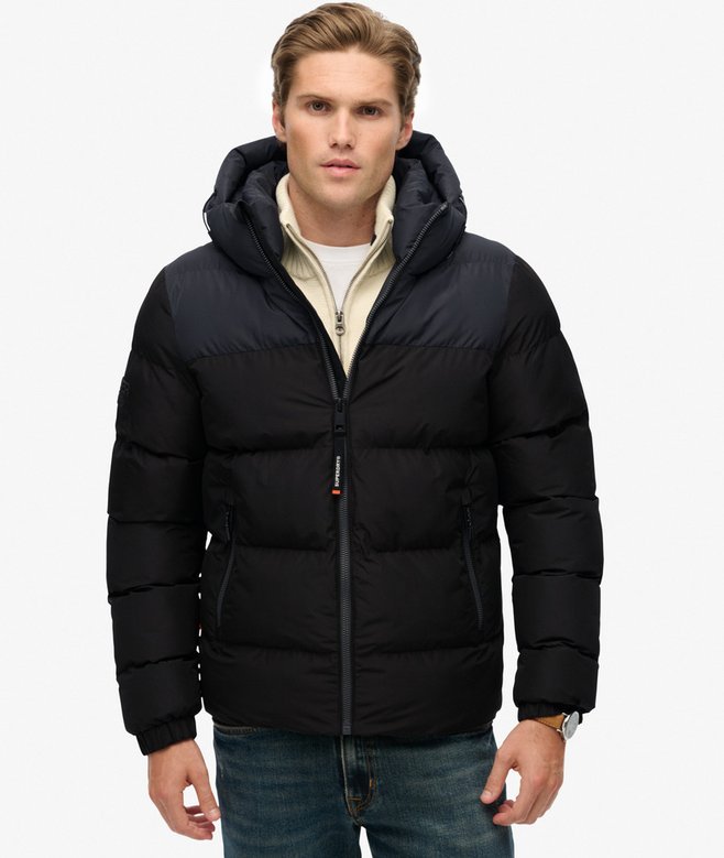 Colourblock Hooded Puffer Jacket