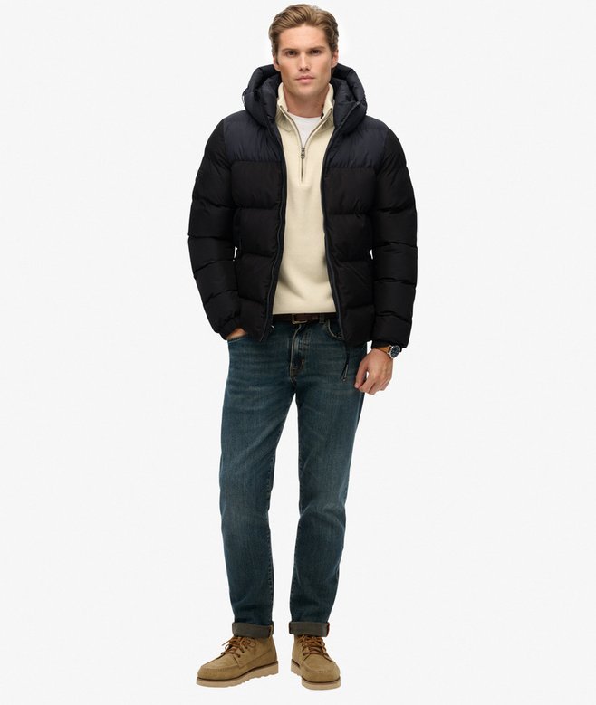 Colourblock Hooded Puffer Jacket