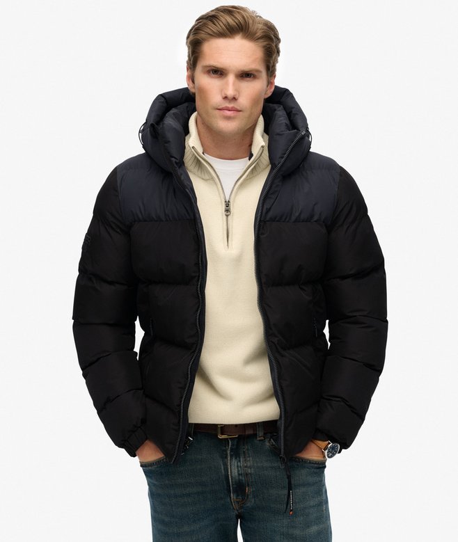 Colourblock Hooded Puffer Jacket