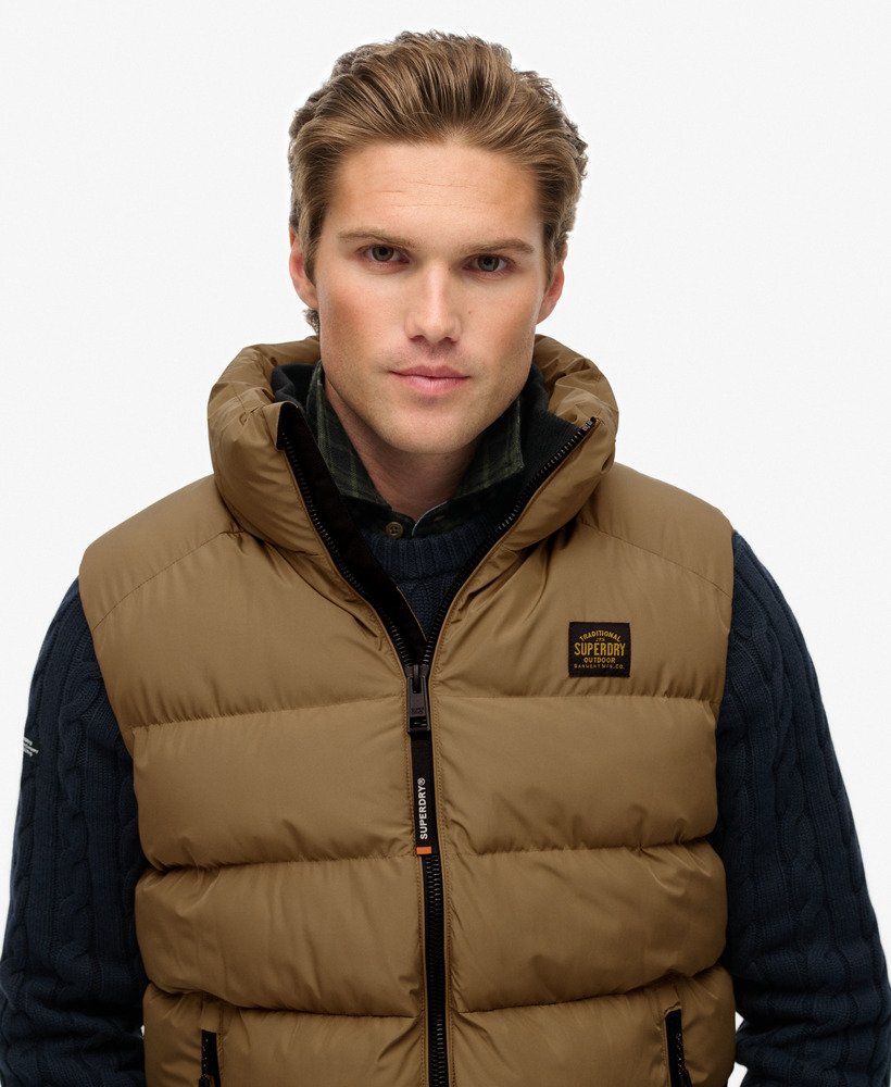 mens Sports Puffer Gilet in Rock Stone | Superdry UK