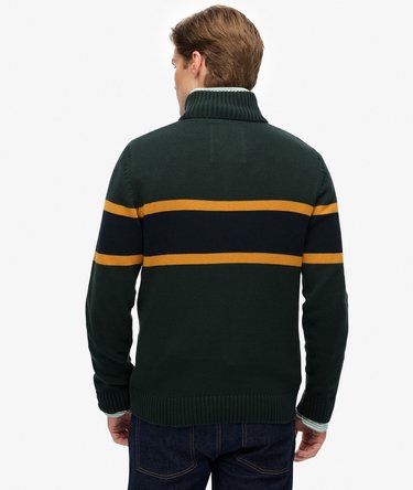 Cotton Stripe Half Zip Knit Image 5