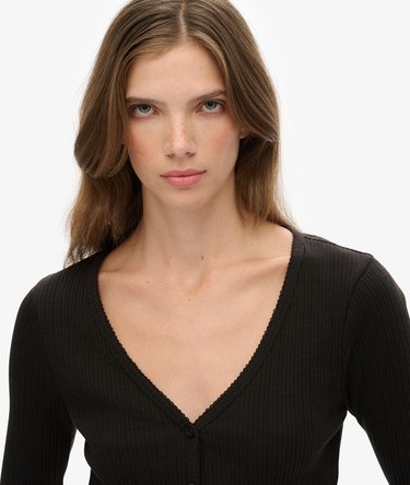 Essential Button Through Long Sleeve Top Image 4