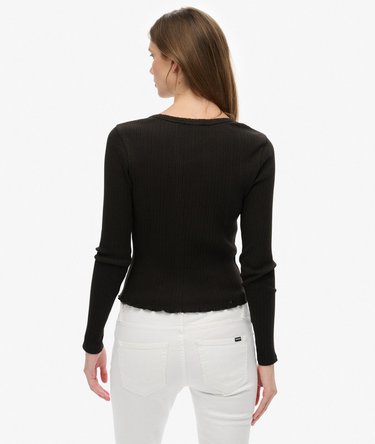 Essential Button Through Long Sleeve Top Image 5