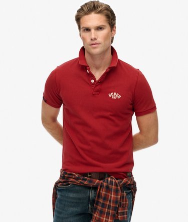 Vintage Athletic Embroidered Polo Shirt Image 1