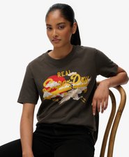 Tokyo T-shirt met vintage logo en relaxte pasvorm