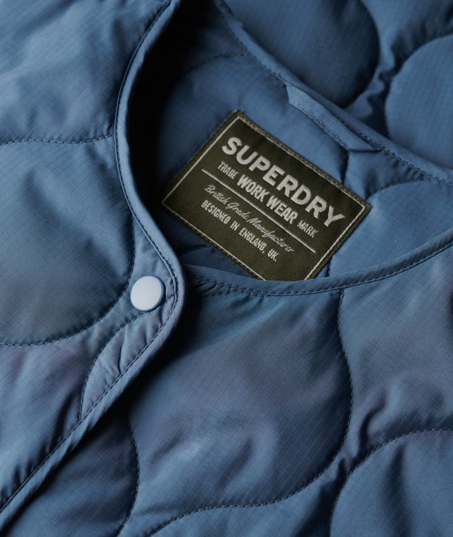 womens Quilted Lite Liner Jacket in Dry Slate Blue Superdry UK
