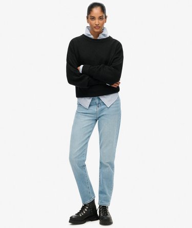 Slouchy Crew Neck Jumper Image 3