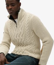 Maglione a trecce Jacob con mezza zip