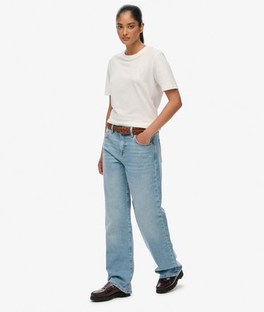 Jean large à taille mi-haute en coton biologique Image 5