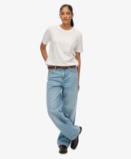 Jean large à taille mi-haute en coton biologique