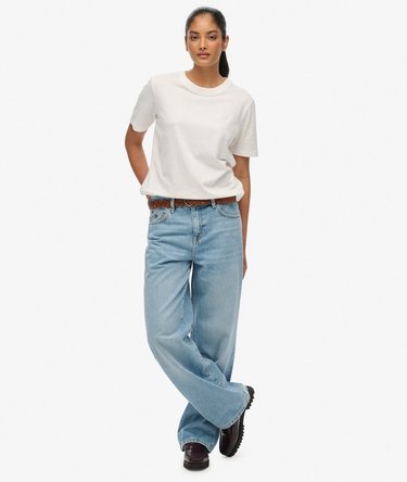 Jean large à taille mi-haute en coton biologique Image 1