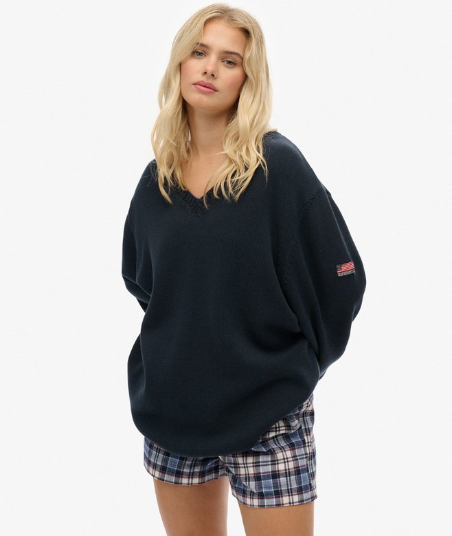 Oversized V Neck Jumper